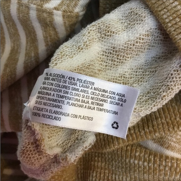 Universal thread pullover Woman’s XL tan white stripe short sleeve casu… - Picture 9 of 12
